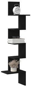vidaXL Γωνιακό ράφι τοίχου  Μαύρο 32x32x127,5 cm Κατασκευασμένο ξύλο
