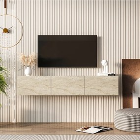 Stewehome Τηλεοπτική μονάδα τραβερτίνη μάρμαρο Μπεζ 150x31x28 cm