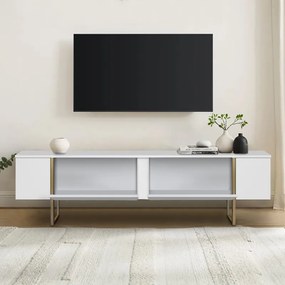 Έπιπλο τηλεόρασης Luxe λευκό-χρυσό 180x30x50εκ