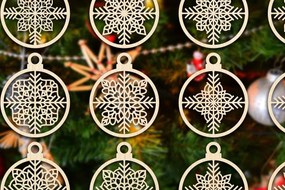 Intra απο ξύλο plywood 3mm-4mm πάχος Χριστουγεννιάτικο στολίδι Δίασταση 8x8 cm INTRAFABR-79667522