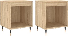 vidaXL Κομοδίνα 2 τεμ. Sonoma Δρυς 40 x 35 x 50 εκ. από Επεξεργ. Ξύλο