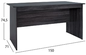 ΓΡΑΦΕΙΟ ΜΕΛΑΜΙΝΗΣ HAYDEN 150x71x74,5 HM2284.01 ΣΕ ΑΝΘΡΑΚΙ ΧΡΩΜΑ