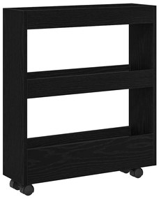 vidaXL Λεπτό Καρότσι Αποθήκευσης Μαύρη Οξυά 60 x 18 x 70 εκ