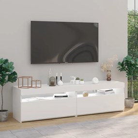 vidaXL Έπιπλα Τηλεόρασης με LED 2 τεμ. Λευκό 75 x 35 x 40 εκ.