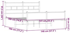 Πλαίσιο κρεβατιού χωρίς στρώμα καφέ δρυς 140x190 cm - Καφέ