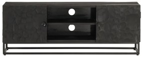 vidaXL Έπιπλο Τηλεόρασης Μαύρο 110x30x40εκ.Μασίφ Ξύλο Μάνγκο &amp; Σίδηρος