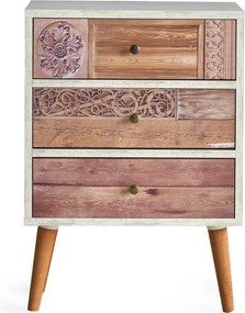 Συρταριέρα Λευκό / Καρυδί FLODO 50x35x68