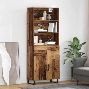 vidaXL Highboard με συρτάρι 2 pcs Παλιό ξύλο Επεξεργασμένο ξύλο