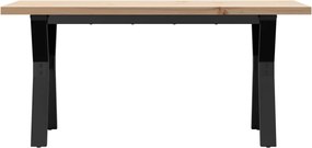 vidaXL Τραπεζάκι Σαλονιού Πλαίσιο Y Μασίφ Πεύκο/Ατσάλι