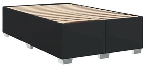 Κρεβάτι Boxspring με Στρώμα Μαύρο 120x190εκ.από Συνθετικό Δέρμα - Μαύρο