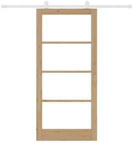 vidaXL Συρόμενη Πόρτα ORKDAL Καφέ 93 x 202 cm Ξύλο και μέταλλο