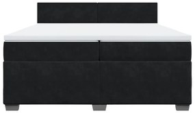 vidaXL Κρεβάτι Boxspring με Στρώμα Μαύρο 200x200 εκ. Βελούδινο