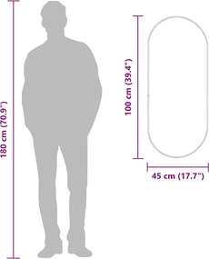 vidaXL Καθρέφτης Τοίχου Οβάλ Μαύρος 100x45 εκ.