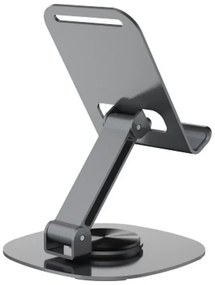 Devia folding holder stand EL243 for phone tablet rotating 360 gray metal