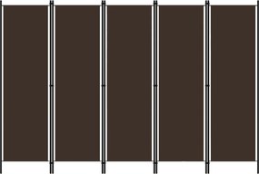 vidaXL Διαχωριστικό Δωματίου με 5 Πάνελ Καφέ 250 x 180 εκ.