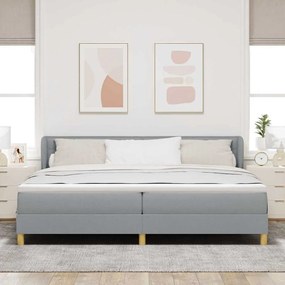 vidaXL Κρεβάτι με Στρώμα - Ανοιχτό Γκρι, 200x200 εκ, Ύφασμα