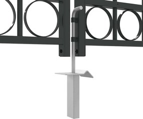 vidaXL Πύλη Φράχτη ASSEN 301 x 200 εκ. Ατσάλι Γκρι Κλειδώσιμο