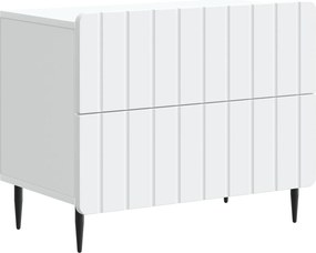 vidaXL Κομοδίνο Λευκό 62 x 34,5 x 49,5 εκ. Επεξεργασμένο Ξύλο