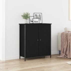 vidaXL Μπουφές Μαύρη Καρυδιά 70x30x80 εκ. Επεξεργασμένο Ξύλο και Χάλυβας