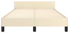 vidaXL Πλαίσιο Κρεβατιού χωρίς στρώμα Κρεμ 120x190 εκ.Συνθ. Δέρμα