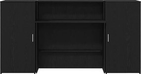 vidaXL Γραφείο υποδοχής Μαύρο Δρυς 200x50x103,5 εκ. Επεξεργασμένο Ξύλο