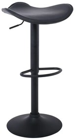 SADDLE Σκαμπό BAR, Μέταλλο Βαφή Μαύρο, Pvc Μαύρο, Ρύθμιση Ύψους, Περιστρεφόμενο 45x43x58/64-79/85cm ΕΜ100,7Μ