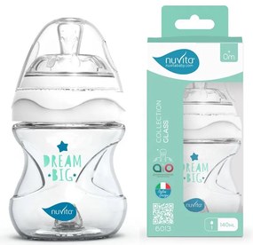 NUVITA ΓΥΑΛΙΝΟ ΜΠΙΜΠΕΡΟ ΜΕ ΘΗΛΗ ΣΙΛΙΚΟΝΗΣ 140ml ΛΕΥΚΟ NU-ALMB1033