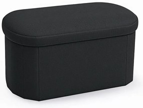 Σκαμπό-μπαούλο Otto ύφασμα μπουκλέ σε ανθρακί απόχρωση 76x38x38εκ. 76x38x38 εκ.