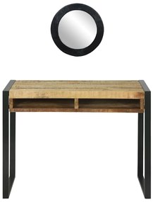 vidaXL Γραφείο με ράφι Καφέ 100 x 50 x 75 cm Μασίφ ξύλο μάνγκο