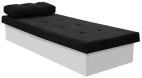 Κρεβάτι Dover 100, Μονόκλινο, Μαύρο, 80x190, 80x192x39cm, 53 kg, Στρώμα: Ναι | Epipla1.gr
