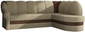 Γωνιακός καναπές Bean-Δεξιά-Μπεζ - Καφέ - 250.00Χ180.00Χ85.00cm