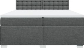 vidaXL Κρεβάτι Boxspring με Στρώμα Σκούρο Γκρι 200x200 εκ. Υφασμάτινο