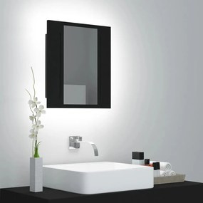 vidaXL Καθρέφτης Μπάνιου με Ντουλάπι LED Μαύρος 40x12x45 εκ. Ακρυλικός