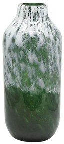 Βάζο Fantasy 15-00-23906 Φ15x35cm White-Green Marhome Γυαλί