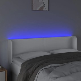 Κεφαλάρι Κρεβατιού LED Λευκό 147x16x78/88 εκ. Συνθετ. Δέρμα 3123047
