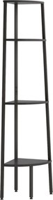 vidaXL Ραφιέρα Γωνιακή 4 Επίπεδων Μαύρη 45,5 x 31,5 x 150 εκ.