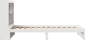 vidaXL Κρεβάτι Βιβλιοθήκη Χωρίς Στρώμα Λευκό 75x190 εκ Μασίφ Πεύκο