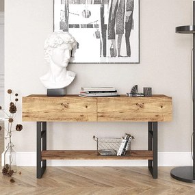 Κονσόλα Vien oak-μαύρο 139x43x75,5εκ