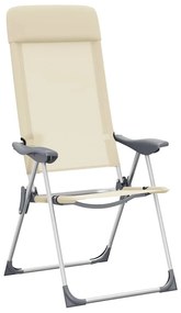 vidaXL Καρέκλες Camping Πτυσσόμενες 2 τεμ. Κρεμ από Αλουμίνιο