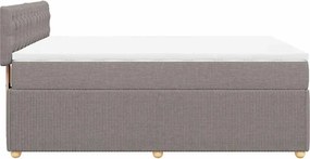 vidaXL Κρεβάτι Boxspring με Στρώμα Taupe 140x200 εκ. Υφασμάτινο