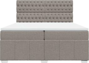 vidaXL Κρεβάτι Boxspring με Στρώμα Taupe 200x200 εκ. Υφασμάτινο