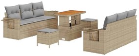 vidaXL Σετ Καναπέ Κήπου 9 pcs Μπεζ συνθετικό ρατάν