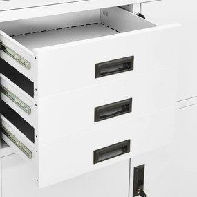 vidaXL Ντουλάπα Γραφείου Λευκή 90 x 40 x 180 εκ. Ατσάλινη