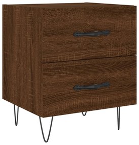vidaXL Κομοδίνα 2 τεμ. Καφέ Δρυς 40 x 35 x 47,5 εκ. από Επεξεργ. Ξύλο