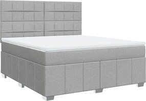 vidaXL Κρεβάτι Boxspring με Στρώμα Ανοιχτό Γκρι 180x200 εκ. Υφασμάτινο