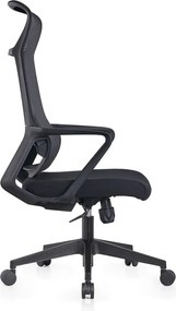 BF2990  Πολυθρόνα Γραφείου Διευθυντή, Mesh Μαύρο, Ύφασμα Μαύρο   1τμχ