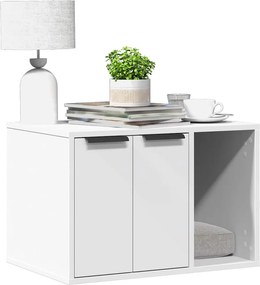 vidaXL Τουαλέτα Γάτας Περίφραξη Λευκό 60x40x40 εκ. Επεξεργασμ. Ξύλο