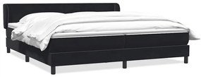 Box Spring Κρεβάτι με στρώματα Μαύρο 200x210 cm Βελούδινο - Μαύρο