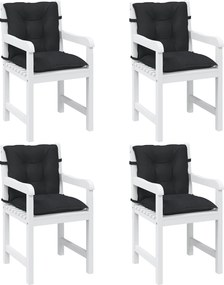 vidaXL Σετ Μαξιλαριών για Χαμηλή Πολυθρόνα 4 pcs Μελανζέ Μαύρο