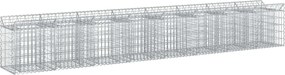 vidaXL Ανασηκωμένο κρεβάτι gabion 2 pcs Ασημί